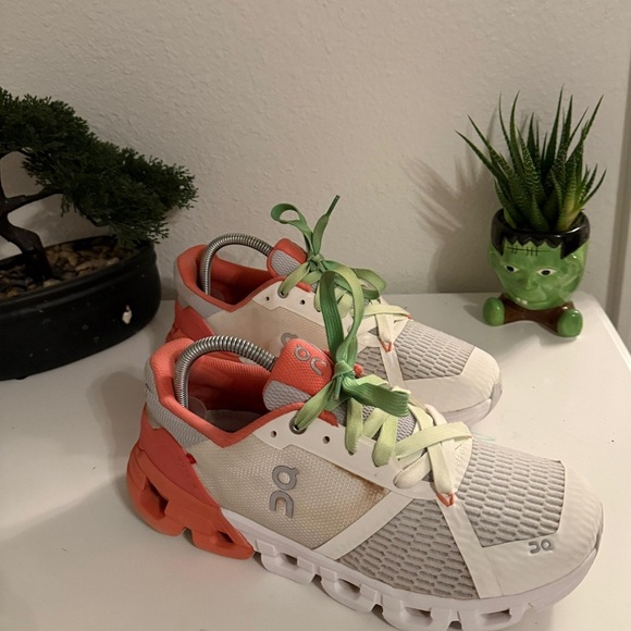 On Running Women's Athletic Shoes in White and Coral